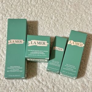 NEW La Mer 4-Pc Sample Set (Foaming Cleanser+Soft Cream+Lifting Eye Serum+Mask)